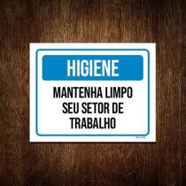 Kit 10 Placas Higiene Mantenha Limpo Seu Setor De Trabalho