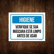 Kit 10 Placas Higiene Verifique Sua Máscara Está Limpa