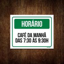 Kit 10 Placas - Horário Café Manhá Hotel