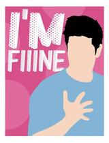 Kit 10 Placas I'M Fine 36X46