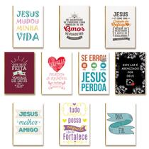 Kit 10 Placas MDF Fé E Motivação Frases Cristãs Bíblica FE20