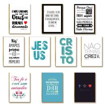 Kit 10 Placas MDF Frases Cristãs Motivacionais Esperança FE19