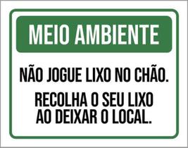 Kit 10 Placas Meio Ambiente Não Jogue Lixo No Chão 36X46