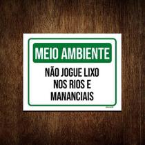 Kit 10 Placas Meio Ambiente Não Jogue Lixo Rios Mananciais