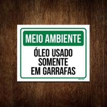 Kit 10 Placas Meio Ambiente Óleo Somente Garrafas