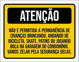 Kit 10 Placas Não Permitida Permanência Bola 36X46