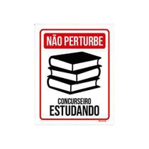 Kit 10 Placas Não Perturbe - Concurseiro Estudando