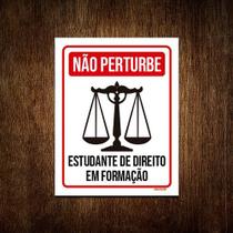 Kit 10 Placas Não Perturbe Estudando Direito Em Formação - Sinalizo.com