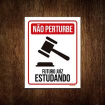 Kit 10 Placas Não Perturbe - Futuro Juíz Estudando