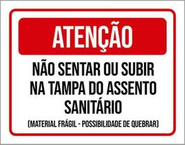 Kit 10 Placas Não Sentar Subir Tampa Assento Sanitário