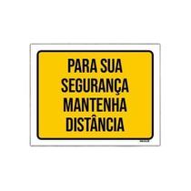 Kit 10 Placas Para Sua Segurança Mantenha Distância