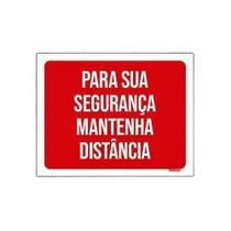 Kit 10 Placas Para Sua Segurança Mantenha Distância