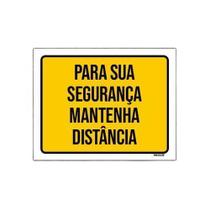 Kit 10 Placas Para Sua Segurança Mantenha Distância