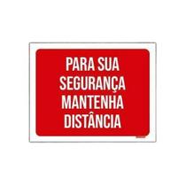 Kit 10 Placas Para Sua Segurança Mantenha Distância