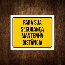 Kit 10 Placas Para Sua Segurança Mantenha Distância