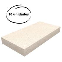 Kit 10 Placas Pedra Refratária Plaqueta para Churrasqueira Forno Lareira 23x11x2,5cm