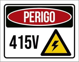 Kit 10 Placas Perigo 415V Ícone 36X46