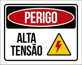 Kit 10 Placas Perigo Alta Tensão Atenção 36X46