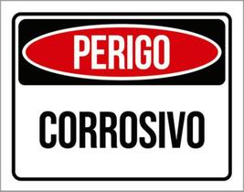 Kit 10 Placas Perigo Corrosivo 36X46