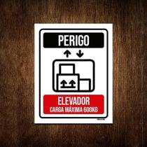 Kit 10 Placas Perigo Elevador Carga Máxima 600 Kg
