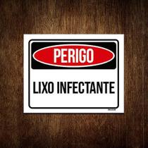 Kit 10 Placas Perigo Lixo Infectante