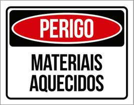 Kit 10 Placas Perigo Materiais Aquecidos 36X46