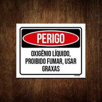 Kit 10 Placas Perigo Oxigênio Líquido Proibido Fumar Graxas