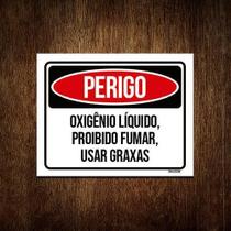 Kit 10 Placas Perigo Oxigênio Líquido Proibido Fumar