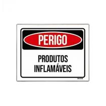 Kit 10 Placas Perigo Produtos Inflamáveis