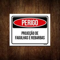 Kit 10 Placas Perigo Projeção Fagulhas E Rebarbas