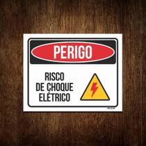Kit 10 Placas Perigo Risco De Choque Elétrico
