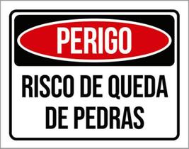 Kit 10 Placas Perigo Risco Queda Pedras 36X46