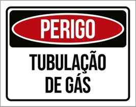 Kit 10 Placas Perigo Tubulação De Gás 36X46