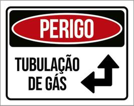 Kit 10 Placas Perigo Tubulação De Gás Setas 36X46