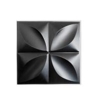 Kit 10 Placas Preta 25x25cm 3D Decorativa Pétalas Flor Revestimento Plástico PVC Auto Relevo