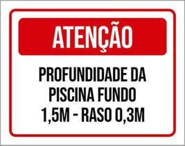 Kit 10 Placas Profundidade Piscina Fundo 36X46