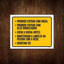 Kit 10 Placas - Proibido Entrar Areia Óleo