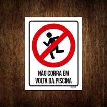 Kit 10 Placas Proibido Não Corra Em Volta Da Piscina