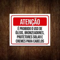 Kit 10 Placas Proibido Óleos Bronzeadores Cremes Protetor