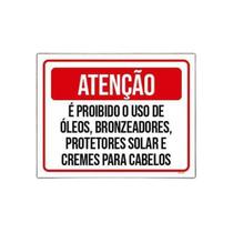 Kit 10 Placas Proibido Óleos Bronzeadores Cremes Protetor