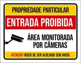 Kit 10 Placas Propriedade Particular Entrada Monitorada