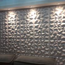 Kit 10 Placas PVC 3D Revestimento Parede Diamante 25cm