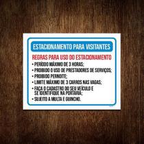 Kit 10 Placas - Regras Estacionamento Visitantes