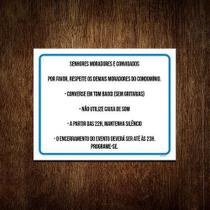 Kit 10 Placas Respeite Demais Moradores Do Condomínio