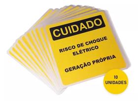 Kit 10 Placas Risco De Choque Elétrico Geração Própria 13x13 Cpfl Aluminio Kit 10 Placas Risco De Choque Elétrico Geração Própria 13x13 Cpfl Aluminio
