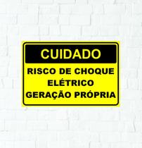 Kit 10 Placas Risco De Choque Elétrico Geração Própria 25X18