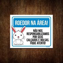 Kit 10 Placas Roedor Na Área Não Nos Responsabilizamos