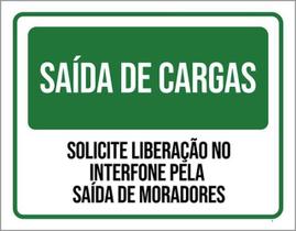 Kit 10 Placas Saída Cargas Liberação No Interfone 36X46