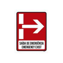 Kit 10 Placas Saida De Emergência Emergency Exit - Sinalizo.Com
