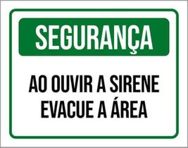 Kit 10 Placas Segurança Ao Ouvir Sirene Evacue 36X46